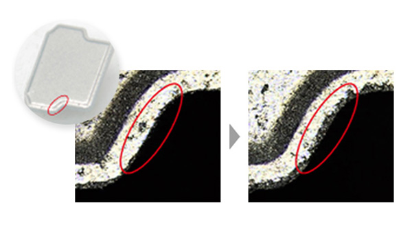角部のR付けを効率化 バレル研磨技術