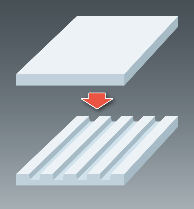 電子基板 マイクロブラスト加工のイメージ