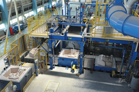 Automated line capable of handling large molds for products up to 3.3 tons