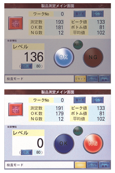 全数OK・NG判定の分かりやすい画面表示