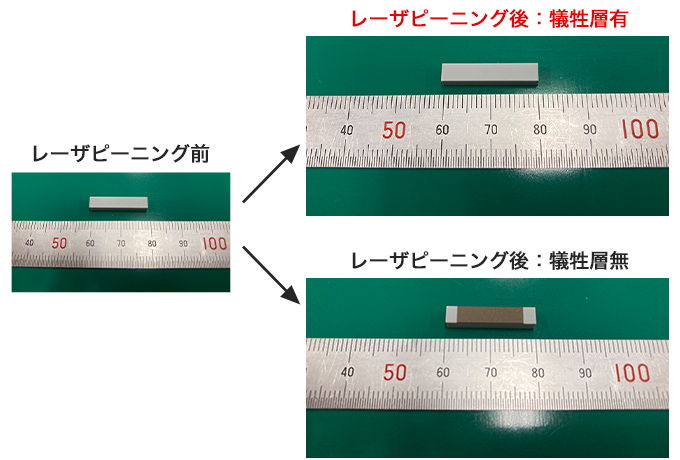 レーザピーニング　犠牲層の有無の比較