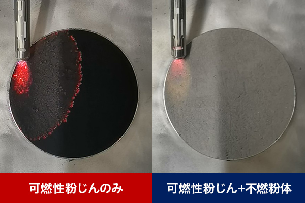 ダストの燃焼性比較試験